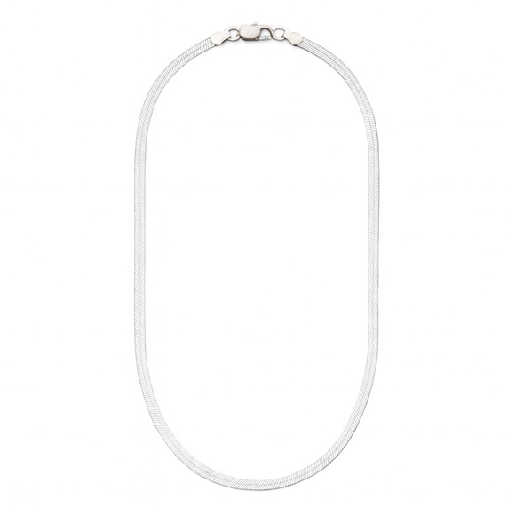 20” Silver Herringbone Chain Necklace | 2mm Wide Stainless Steel Snake Chain - Picture 1 of 5